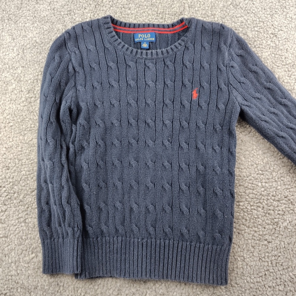 Polo‎ Ralph Lauren Sweater Cable Knit Blue FADED Kids 6